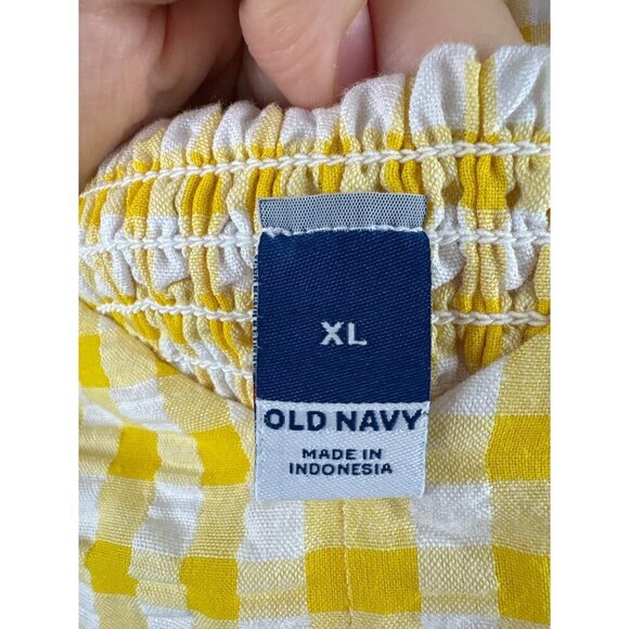 Old Navy Womens Yellow Gingham Maxi Dress XL - Picture 4 of 7